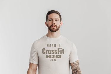 Nobull Crossfit Open® 2022 Men's T Shirts Beige | Australia (SM2934)